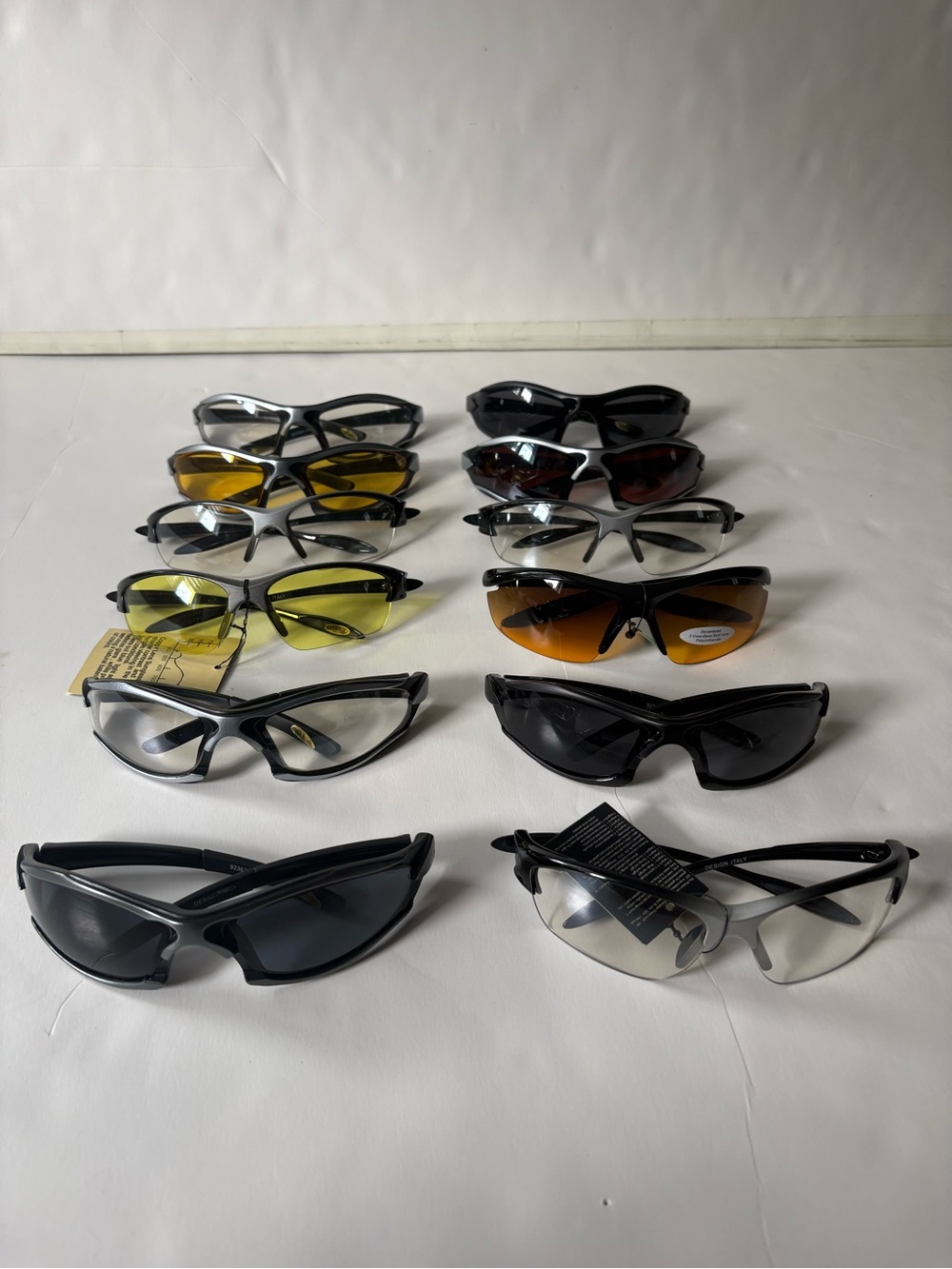 New - Lot of 12 Mens Motorcycle Cycling Sport Assorted Sunglasses Day Night
